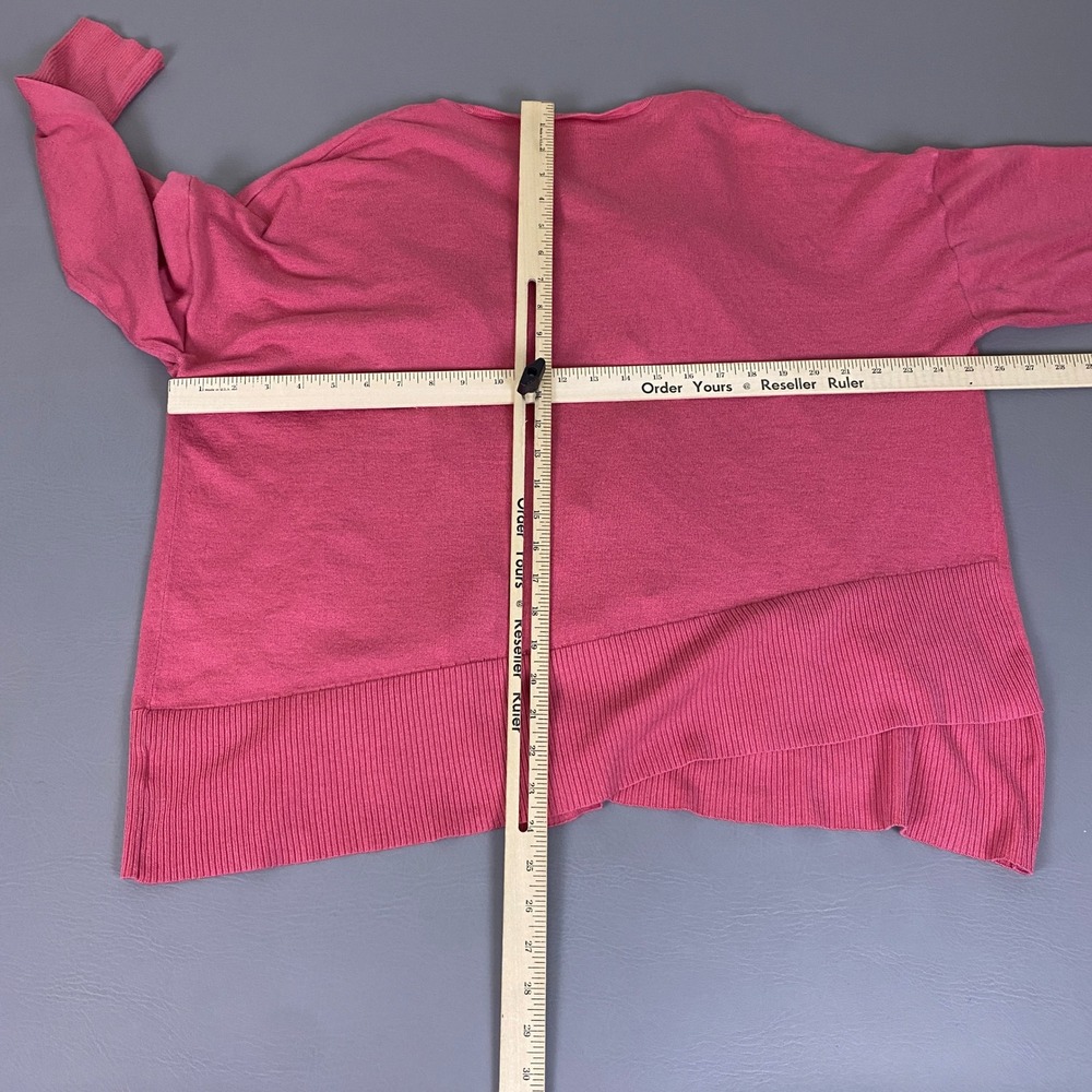 Terra & Sky Cardigan Plus 2X 20W-22W Rose Dust Pink Open Front Draped Sweater - Picture 7 of 10